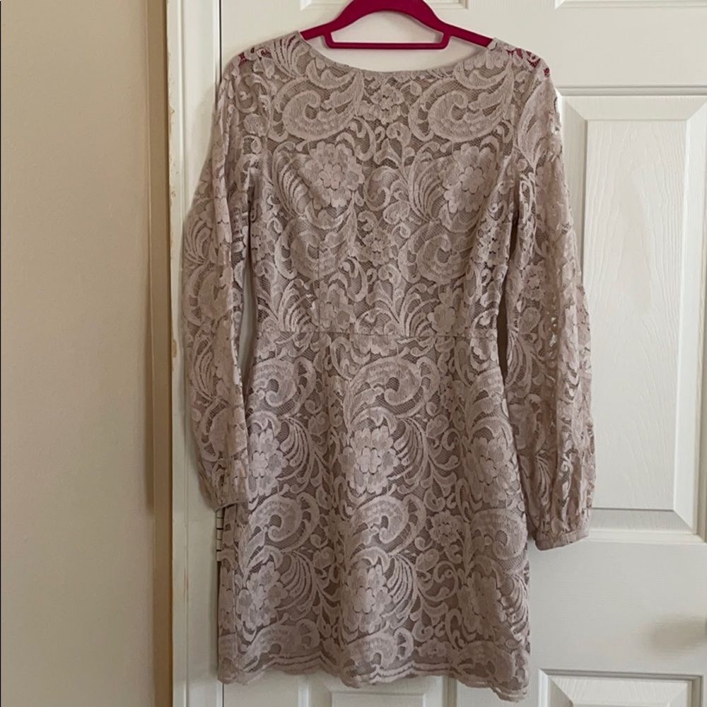 Cupcake and Cashmere Beige color Net dress